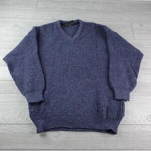 Barbour Mens Fisherman Jumper Chunky Knit Wool Sweater Made in England 42" Large